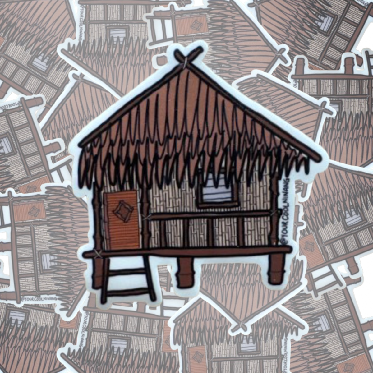 Nipa Hut Bahay Kubo Straw House Funny Tagalog stickers Filipino Pinoy Philippine Pride Bayanihan