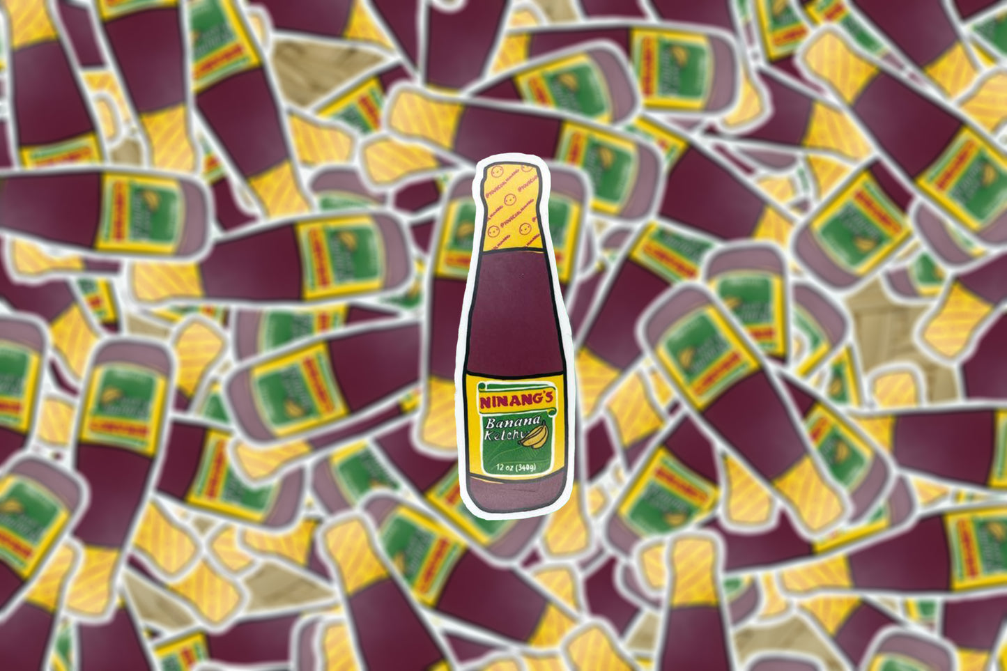 Banana Ketchup and Lechon Sauce Filipino sauces parody stickers Tagalog Philippines Jufran UFC Mang Tomas Sarsa bottles