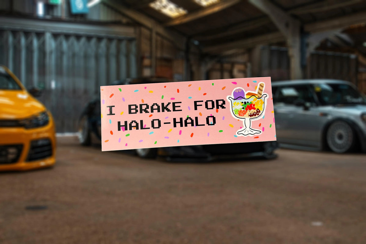 Car Sticker: I Brake For Halo Halo Tagalog Filipino Food Philippines