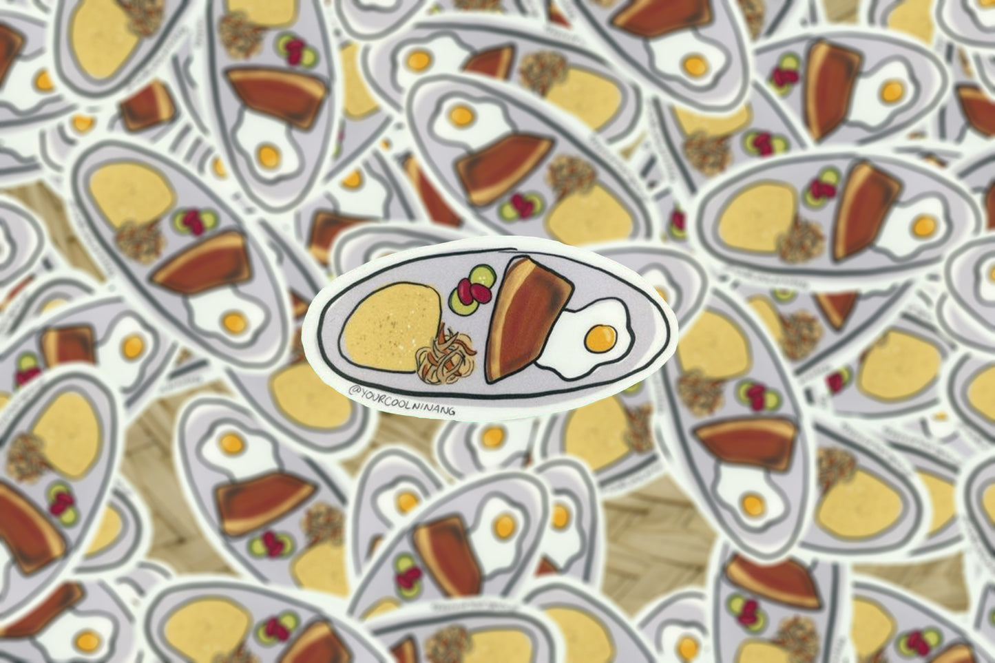 Filipino meals stickers: Silogs: Tapsilog, Tocilog, Longsilog, Chicksilog, BBQsilog, Hotsilog, Bangsilog, Porksilog, Tinapasilog