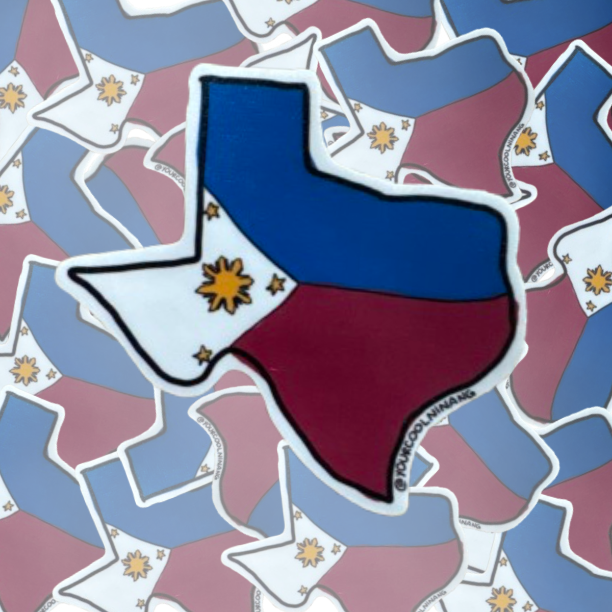 Texas Philippines Flag Map State Shape Funny Tagalog stickers Filipino Pinoy Philippine Pride