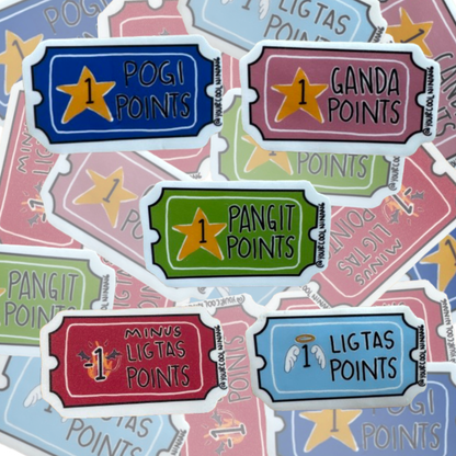 Pogi Points Ganda Points Ligtas Pointa Pangit Points Tagalog Philippines stickers
