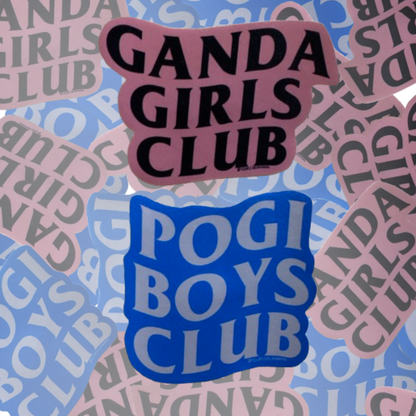 Pogi Boys Club Ganda Girls Club funny filipino Tagalog Philippines stickers