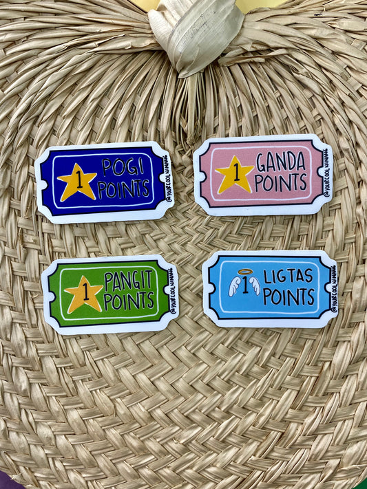 Pogi Points Ganda Points Ligtas Pointa Pangit Points Tagalog Philippines stickers
