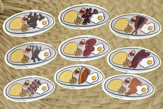 Filipino meals stickers: Silogs: Tapsilog, Tocilog, Longsilog, Chicksilog, BBQsilog, Hotsilog, Bangsilog, Porksilog, Tinapasilog