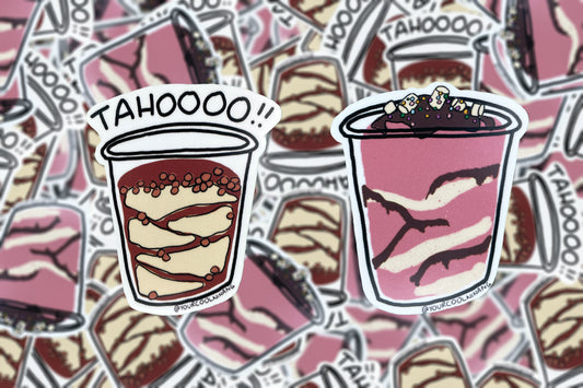 Filipino dessert drinks stickers: Taho and Iskrambol Philippines Pinoy street food