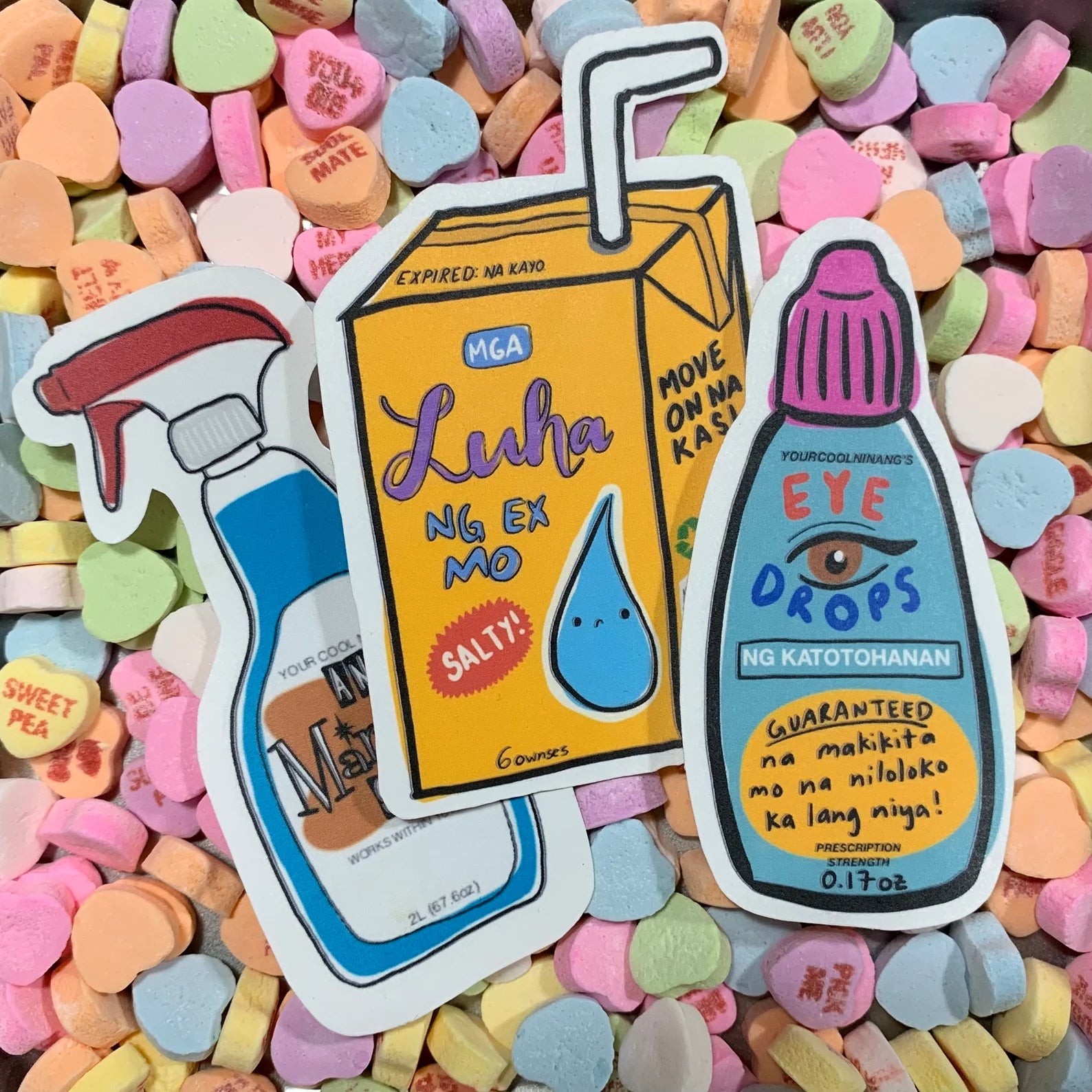 Tagalog Anti-Valentines Stickers Filipino Hugot Lines – YourCoolNinang