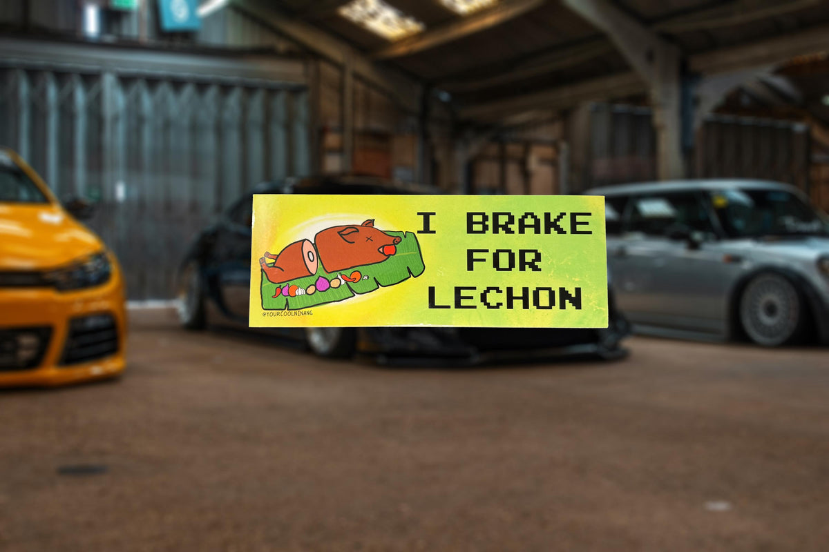 Car Sticker: I Brake For Lechon Tagalog Filipino Food Philippines