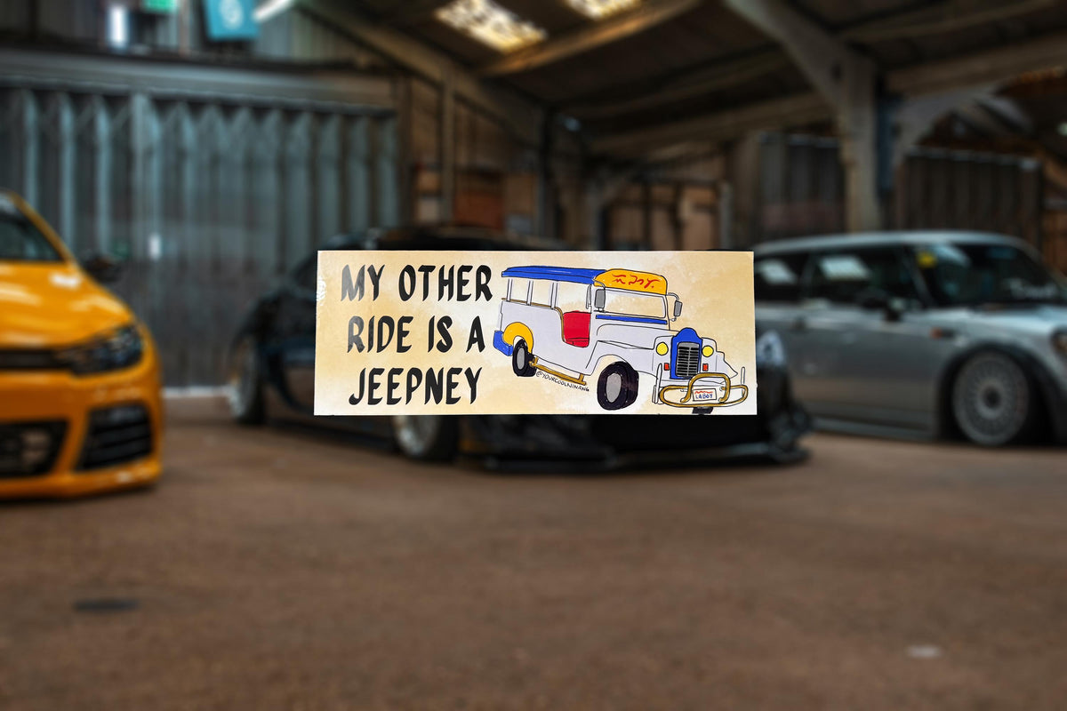 Car Sticker: My Other Ride is a Jeepney Tagalog Filipino Food Philippines (Copy)