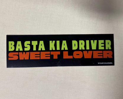 Car Sticker: BASTA DRIVER SWEET LOVER Filipino jeepney sign style bumper stickers Parody Stickers Tagalog Philippines